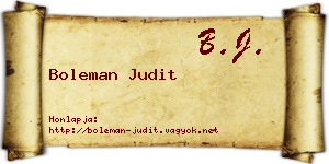 Boleman Judit névjegykártya